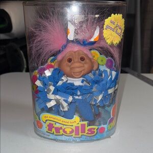 Trolls Cheerleader Doll with Pink Hair and Blue Outfit